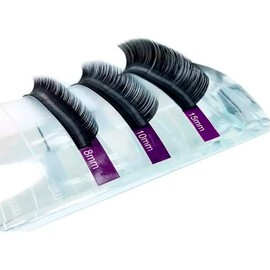 Blíster Extensión de Pestañas Mink Clásica 1 x 1 Maquillaje Belleza Lashes Una Sola Medida Postizas Curva Mujeres Moradas (15mm, D 0.07)