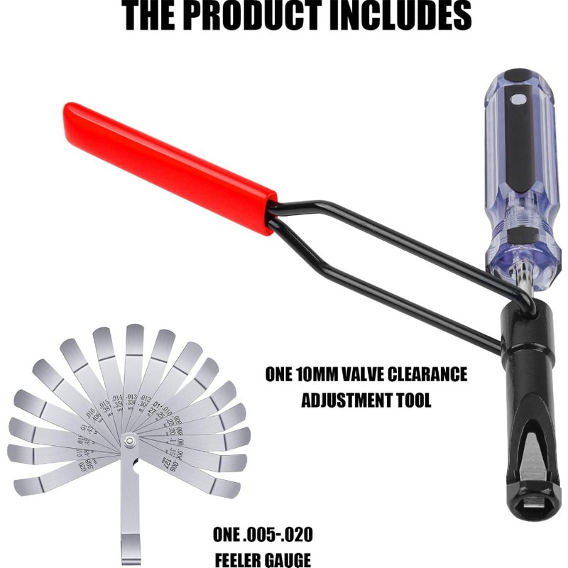 JNSOET Valve Lash Adjustment Tool with Angled Feeler Gauge Jam