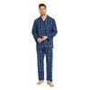 GLOBAL Mens Pyjamas Set | 100% Cotton PJs | Button