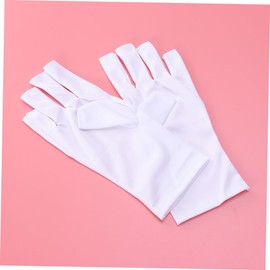 Ipetboom Protect Your Hands Anti Uv Manicure Gloves Nail Uv Shield Glove for Gel Treatment 25cm Short White