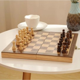 Didacti Juegos Ajedrez De Madera Tablero Plegable De Lujo Chess 29x29 Cm