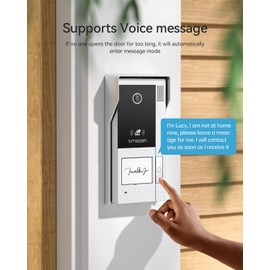 TMEZON WiFi Video Intercom System Doorbell with Camera and 7 Inch Monitor IP Wired Video Door Phone 1080P Wired Night Vision,No Monthly Fees, Support Remote Unlock Door Release,Snapshot, Tuya