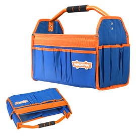 WADFOW 16" Tool bag, Heavy-Duty Waterproof Tool Bag, Spacious Capacity with High-Visibility Yellow&Blue Design, Wide-Opening Mouth and Durable 600D Oxford for Professional and Outdoor Applications