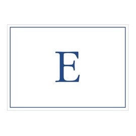 Caspari Navy Embossed Initials Boxed Note Cards in Letter E, 16 Cards & Envelopes