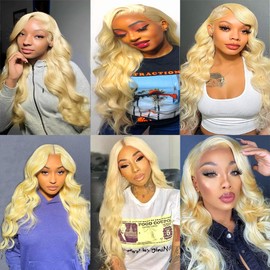 Niciitysi Color 613 Bundles Human Hair Blonde Body Wave Bundles 18 20 22 inch Double Weft Brazilian Hair Extensions Soft and Silky for Women