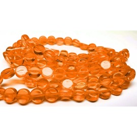 Czech Bead, 100 Czech Pressed Glass Transparent Hyacinth Orange 6mm Flat Round Coin *
