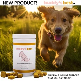 Buddy's Best Allergy Immune Support Soft Chews for Dogs - Natural Dietary Supplement with 90 Soft Chews per Bottle (90 Soft Chews)
