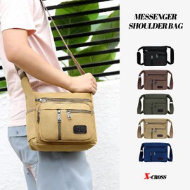 X-cross Messenger Bag, Cross, Cross, Cross, Small, Lightweight, Outdoor, School, Work, Casual, Shoulder Bag, navy, Free size