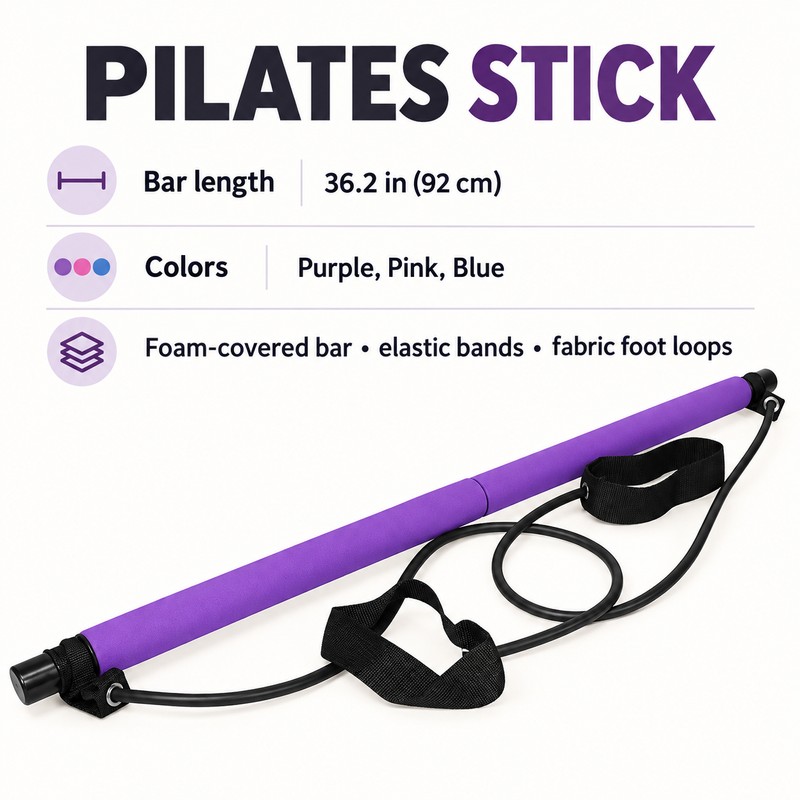 Pilates Stick for Home Workouts – Portable Resistance Exercise Bar