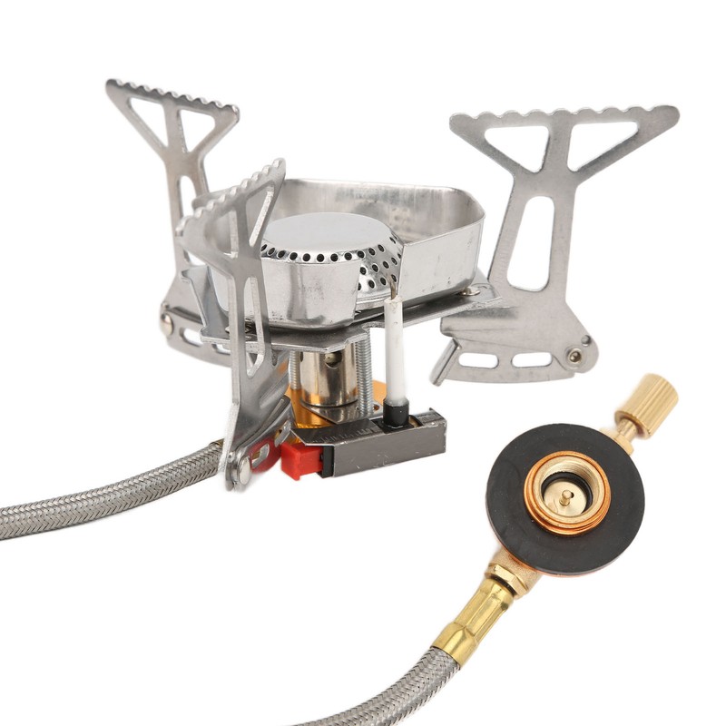 Camping Gas Stove Stainless Steel Strong Durable Windproof Electronic Ignition