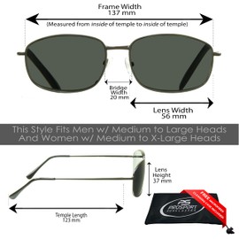 proSPORT Reader Sunglasses +1.00 Non Bifocal Smoke Lens Gunmetal Frame For Men and Women