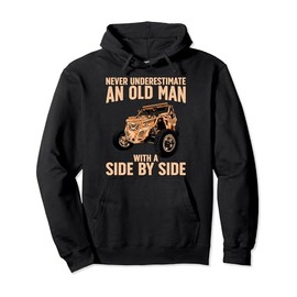 Funny SxS Art For Grandpa Men UTV Side-By-Side Quad Riding Pullover Hoodie