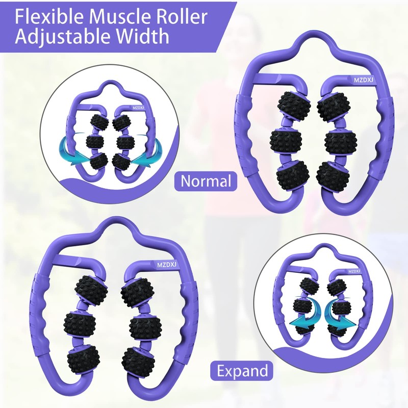 MZDXJ Upgraded Fit Roller Pro, 6-Wheel Fascia Muscle Roller,Massage Roller