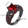 Ringcrown Couple Rings Matching Ring Black Skull Ring Red CZ