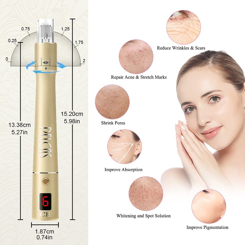 PELCAS Wireless Derma Pen, Electric Micro Needle Pen Micro Needle