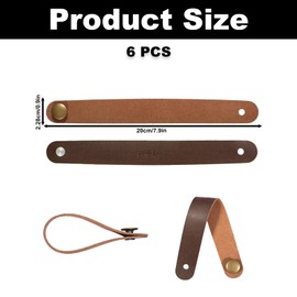6PCS Guitar Strap Locks, Leather Guitar Strap Button, Headstock Adapter Tie, Guitar Neck Strap Link Button for Acoustic Classic Guitar, Ukulele Strap & Mandolin