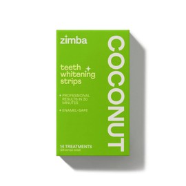 Zimba - Tiras de blanqueamiento de dientes profesionales - 28 tiras, 14 tratamientos, con aceite de menta natural y coco - esmalte, reducción de sensibilidad, fórmula avanzada, antideslizante, tecnología de agarre premium