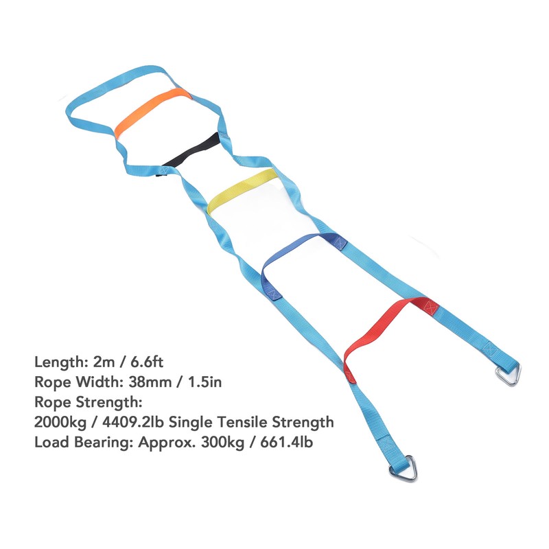Kids Rope Ladder 6.6ft 6 Steps Colorful Climbing Rope Ladder