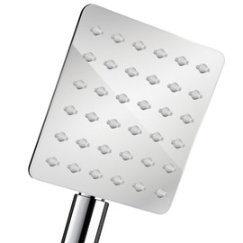 Keycozy Metal Square Shower Head with Handheld, High Pressure Stainless Steel Showerhead,1 Spray Rainfall Mode,non-clogging Silicone Nozzles High Flow Shower Head