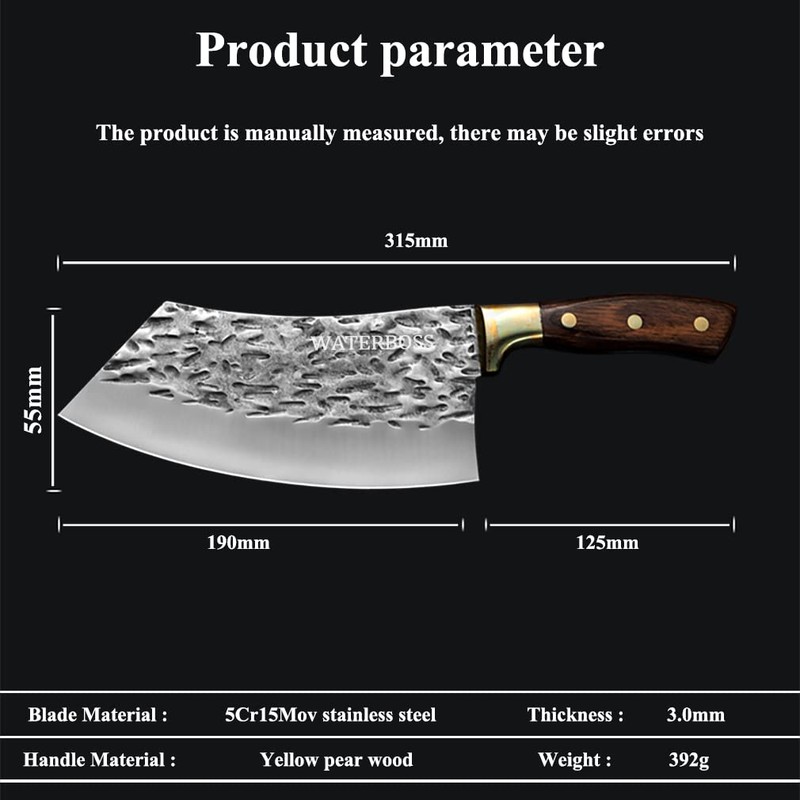 Serbian Chef Knife Meat Cleaver Sharp Slicing Knife Forged Butcher
