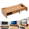 Computer Monitor Riser Stand With Drawer Desk PC Laptop Shelf