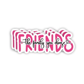 (3Pcs) Friends The Family You Choose Sticker Inspirational Sayings Motivational Friendship Family Quotes Vinyl Decals for Tumbler Laptop Kindle Water Bottles Books Phone - Size 3x1.1 Inch