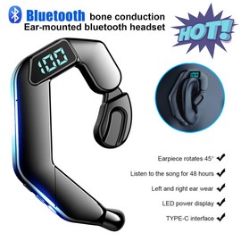 Unbranded Bone Conduction Headphones Bluetooth 5.2 Wireless Earbuds Sport Headset W/LED US