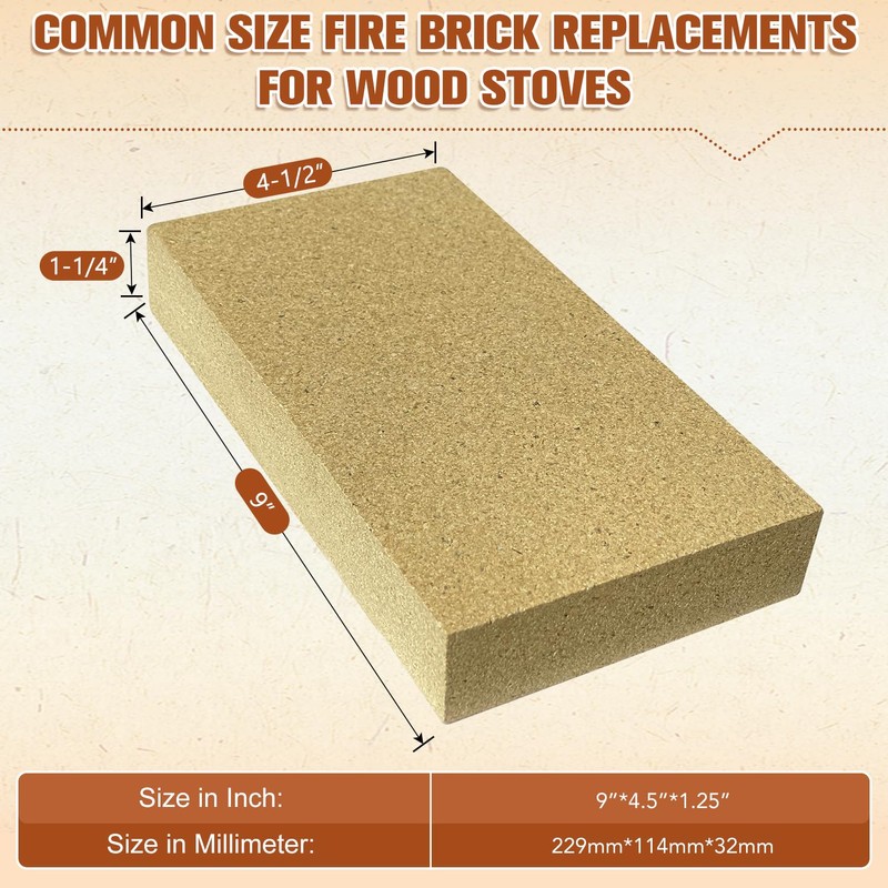 YANRUIPRO Fire Bricks, FireBrick, High Temperature Insulated Firebricks for Wood