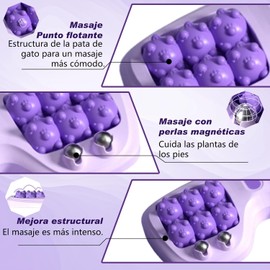 Masajeador de Pies Portátil de Doble Rodillo, Masajeador de Pies Portátil de Doble Rodillo, Rodillo Masajeador de Pies para Acupresión y Reflexología,Barra de Masaje Dolor de Arco para Hogar u Oficina (Morado)