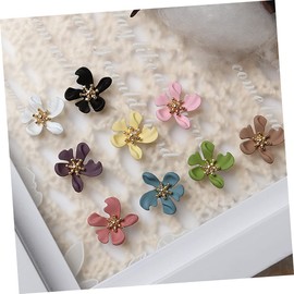 LALAFINA 9pcs Colorful Flower Nail Charms Nail Decorations for Floral Art Manicure Easy Use Studs for DIY Design and Salon for Sharing Friends and Family
