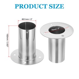 PATIKIL 2" Duct Connector Flange, Straight Pipe Exhaust Flange Stainless Steel Pipe Hose Duct Collar for Heating Cooling Ventilation HVAC System