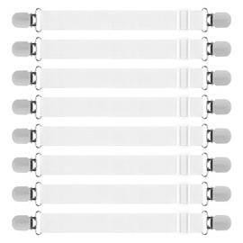 CSGHMM Sheet Clips for Bedding 8 Pack - Elastic Bed Sheet Holder Grippers, Fitted Sheet Clips for Mattress Corner, Non-Slip Sheet Straps, Adjustable Bottom Sheet Clips(30cm -130cm), Bed Accessories