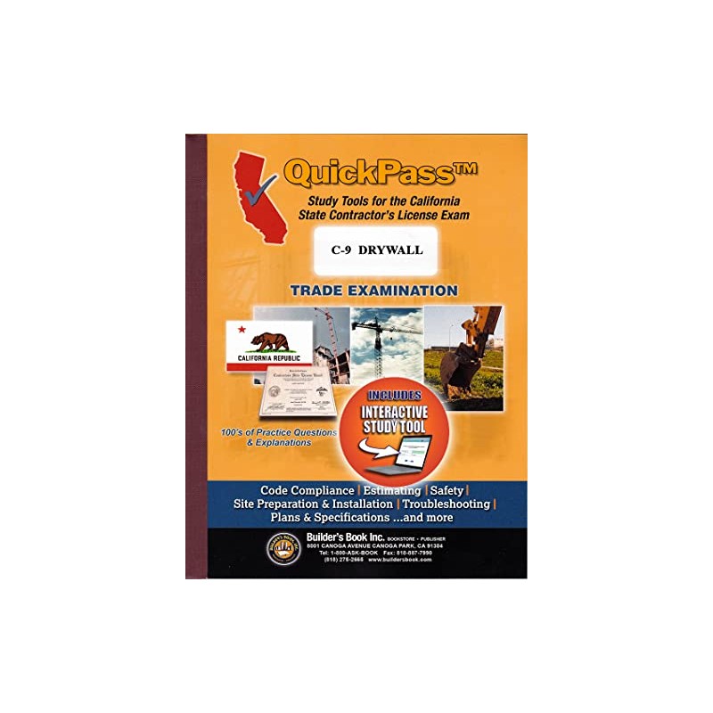 QuickPass Study Tools for the C-9 Drywall License Examination -