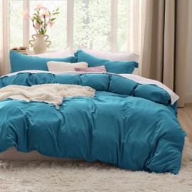 Bedsure Bedsure Duvet Cover Twin/Twin XL Size - 2 Pieces Prewashed Extra Soft Bedding Set, Includes 1 Twin Duvet Cover 68x90 Inches with Zipper Closure & 1 Pillow Sham, Comforter Not Included, Teal