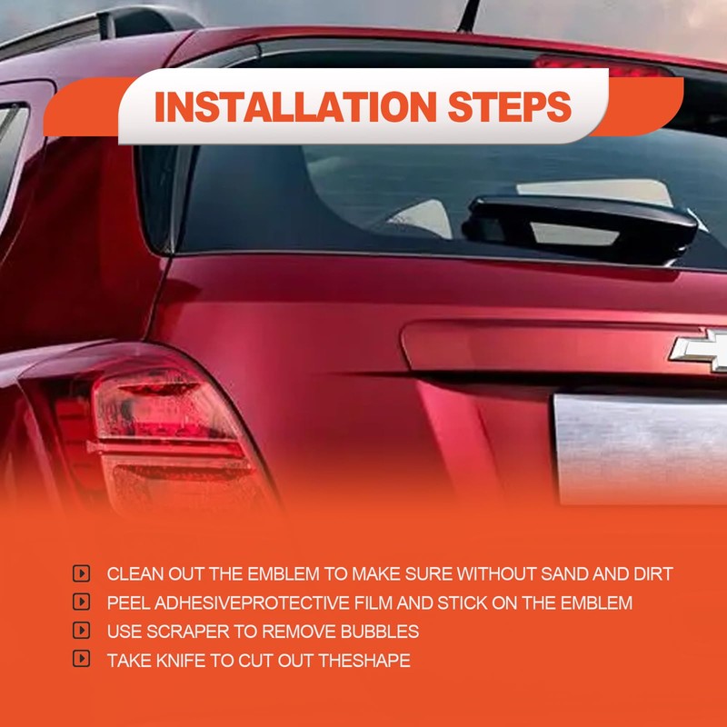 3PCS Silver Cut Your-Own Emblem Overlay DIY Decals for Chevy