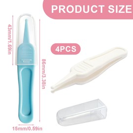 WeddHuis Baby Nose Tweezers Baby Safety Tweezers Nose Cleaning Tweezers Gentle and Safe Pack of 4