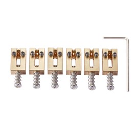 Dopro Solid Brass Guitar Roller Bridge Saddles Tremolo Bridge Roller Saddles for Strat ST/Tele TL Guitars 10.5mm Width Original Brass