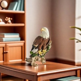 DESHINTKE Simulated Eagle Resin Ornaments Statue, Colorful Eagle Sculpture Modern Home Office Figurine Decor