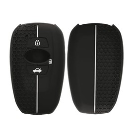 kwmobile Carcasa Compatible con Llavero de Subaru Forester Impreza Cross BRZ Legacy B4 XV Funda - Funda para Mando de Coche de Silicona - Negro / Blanco