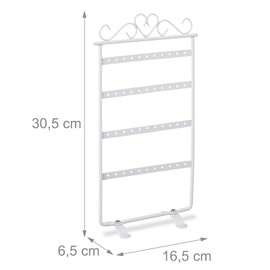 Ysmorla 1 Piece Jewellery Stand, Earring Holder, 46 Holes Earring Stand, 4 Animal Metal Earring Organiser, Jewellery Holder, Stud Holder Organiser Display for Stud Earrings, Earrings (White) (Y048)
