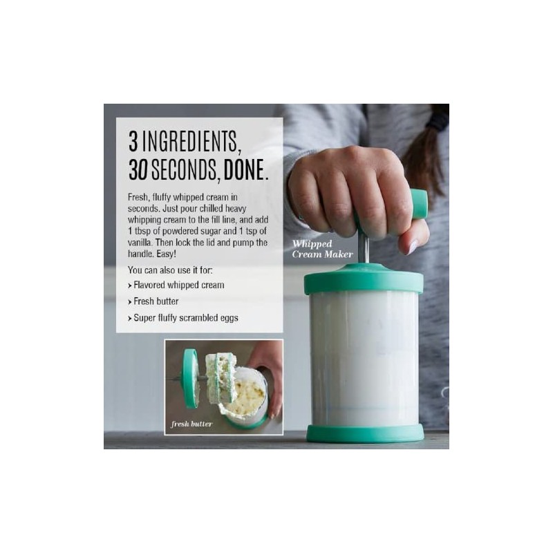 Pampered Chef Whipped Cream Maker - Handheld DIY Whipping Cream