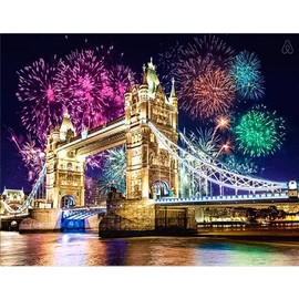 Diamond Art Kit 5D Diamond Painting Kit Mosaic Art Diamond Bead Painting Kit Bead Art Full Stick Type Diamond Painting Cross Stitch Kit Embroidery Kit 30x40cm|Bridge