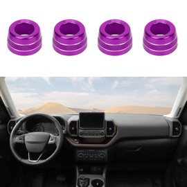 HTHE for Ford Bronco Sport Center Console Dash Air Vent Switch Cover Compatible with Ford Bronco Sport 2021 2022 2023 +(Aluminum Alloy,4Pcs,Purple)