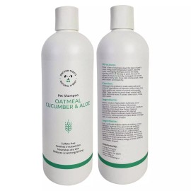 Dog Shampoo - Oatmeal, Cucumber & Aloe - Made in USA - 16 oz