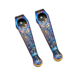 2PCS Titanium Pocket Back Clip Replacement Fit for Spyderco Paramilitary 2,Para 3,Manix 2,Delica 4,Endura 4,Yojimbo 2,Smock