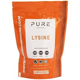 Bodybuilding Warehouse, Pure L-Lysine Powder - Collagen Boost & Joint Support - Unflavoured 250g
