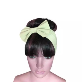Handmade Light Sage Green Bow Headband. Head Wrap. Stretch Hair Wrap. Hair Covering.