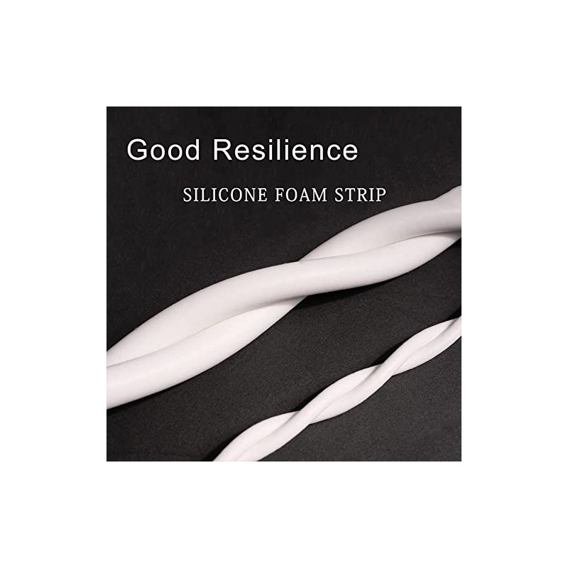 Ququyi Silicone Foam Strip, (1/4" Dia) Soundproofing Windows Sealing Strip,