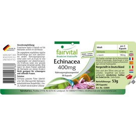 Echinacea (Echinacea Purpurea Red Echinacea 400mg, Vegan, without silicon Dioxide 90 Capsules – Supports the Immune System and Detox Tip
