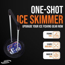 Deep Freeze One-Shot Ice Skimmer-Pro Edition - 8” - Ice Fishing Skimmer - Ice Fishing Hole Scoop - Ice Fishing Gear & Accessories - Fishing Tool - Fishing Gear